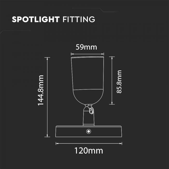 LED WALL/CEILING FITTING ROUND BASE 1XGU10 120X144.8 WHITE