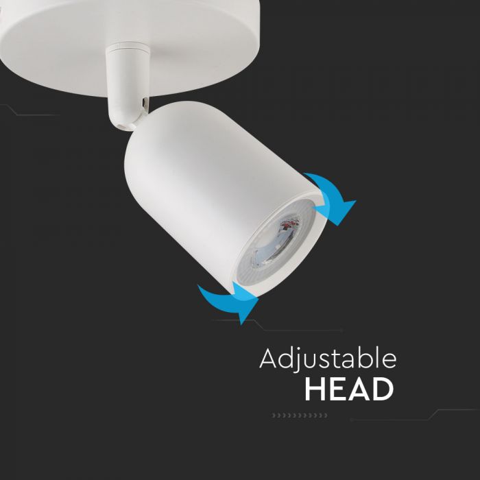 LED WALL/CEILING FITTING ROUND BASE 1XGU10 120X144.8 WHITE