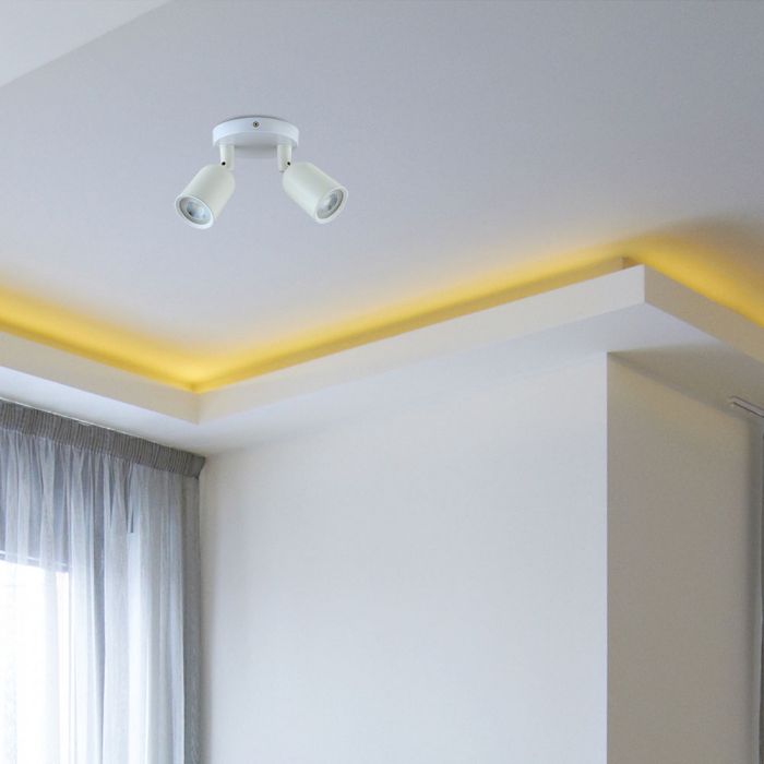 LED WALL/CEILING FITTING ROUND BASE 2XGU10 120X144.8 WHITE