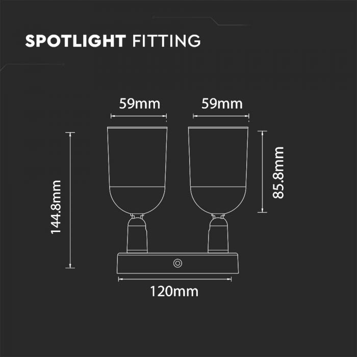 LED WALL/CEILING FITTING ROUND BASE 2XGU10 120X144.8 WHITE