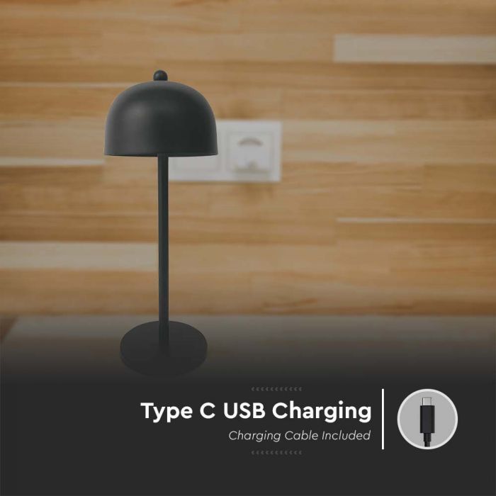 LED TABLE LAMP1800mAH BATTERY 3W 3IN1 200lm 115x300mm BLACK TOUCH DIMMING