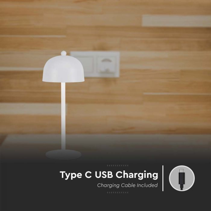 LED TABLE LAMP1800mAH BATTERY 3W 3IN1 200lm 115x300mm WHITE TOUCH DIMMING