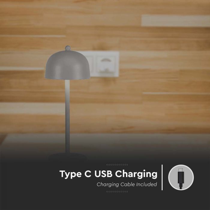 LED TABLE LAMP1800mAH BATTERY 3W 3IN1 200lm 115x300mm GREY TOUCH DIMMING