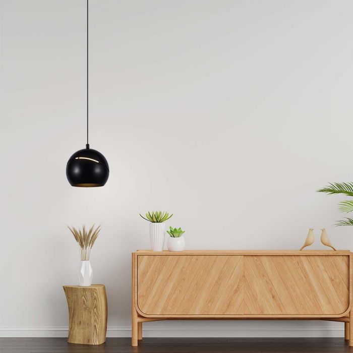 LED PENDANT LIGHT 8.5W WW 850lm ADJUSTABLE WIRE & TOUCH LIGHT ON/OFF 120x1600mm BLACK