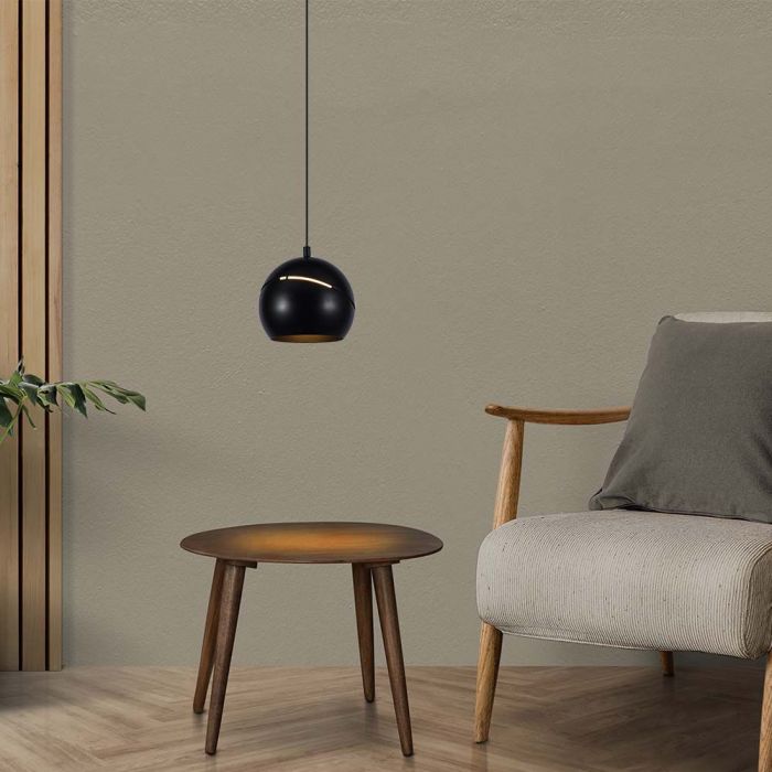 LED PENDANT LIGHT 8.5W WW 850lm ADJUSTABLE WIRE & TOUCH LIGHT ON/OFF 120x1600mm BLACK