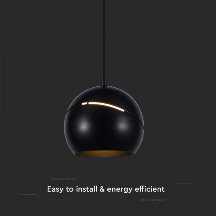 LED PENDANT LIGHT 8.5W WW 850lm ADJUSTABLE WIRE & TOUCH LIGHT ON/OFF 120x1600mm BLACK