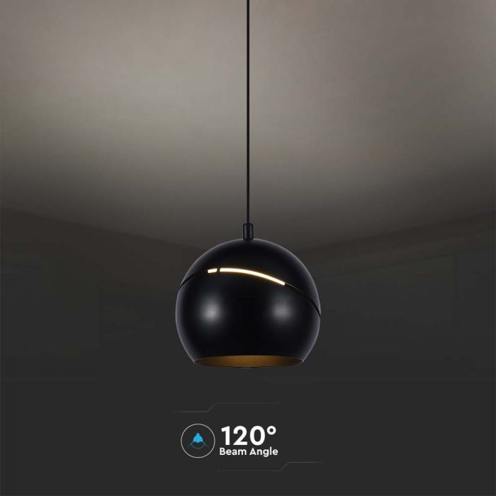 LED PENDANT LIGHT 8.5W WW 850lm ADJUSTABLE WIRE & TOUCH LIGHT ON/OFF 120x1600mm BLACK