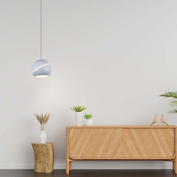 LED PENDANT LIGHT 8.5W WW 850lm ADJUSTABLE WIRE & TOUCH LIGHT ON/OFF 120x1600mm WHITE