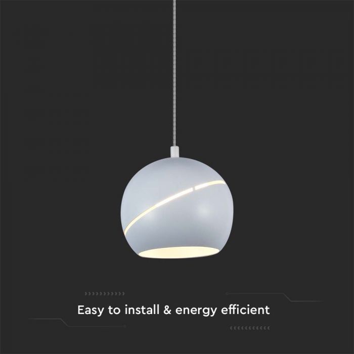 LED PENDANT LIGHT 8.5W WW 850lm ADJUSTABLE WIRE & TOUCH LIGHT ON/OFF 120x1600mm WHITE
