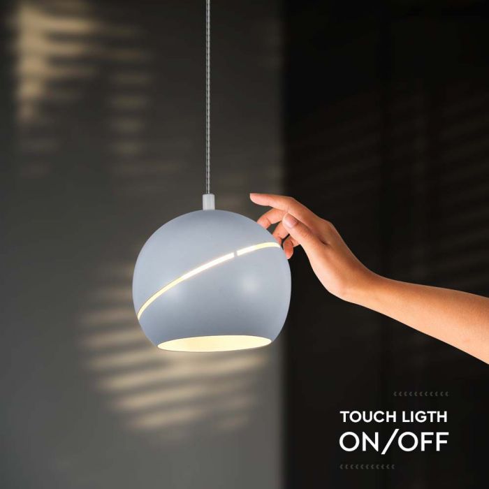 LED PENDANT LIGHT 8.5W WW 850lm ADJUSTABLE WIRE & TOUCH LIGHT ON/OFF 120x1600mm WHITE