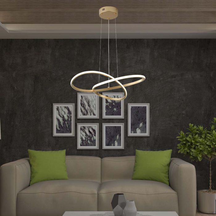 LED PENDANT LIGHT 20W WW 2540lm 180° 500x1000mm PAINT GOLD