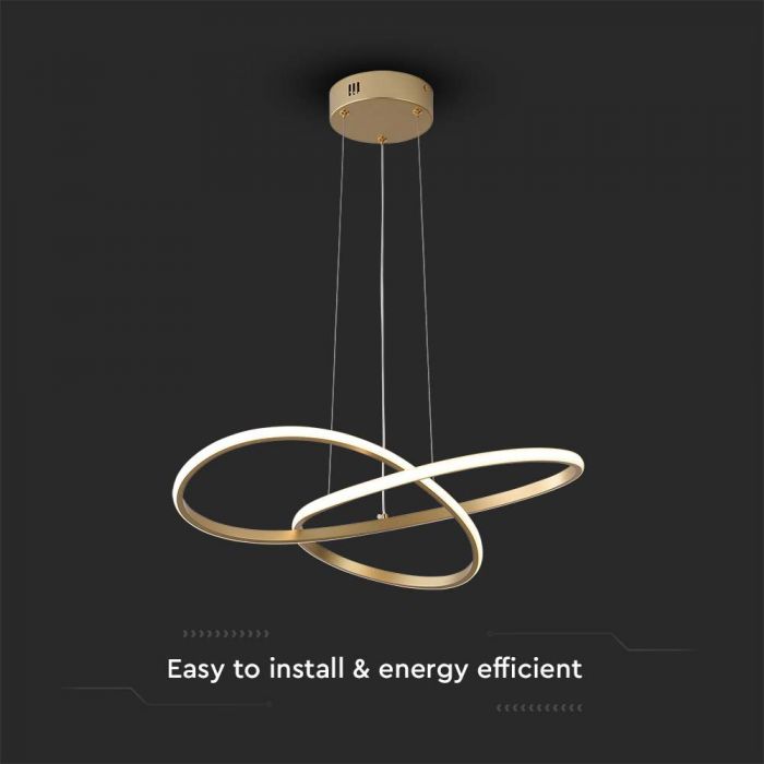LED PENDANT LIGHT 20W WW 2540lm 180° 500x1000mm PAINT GOLD