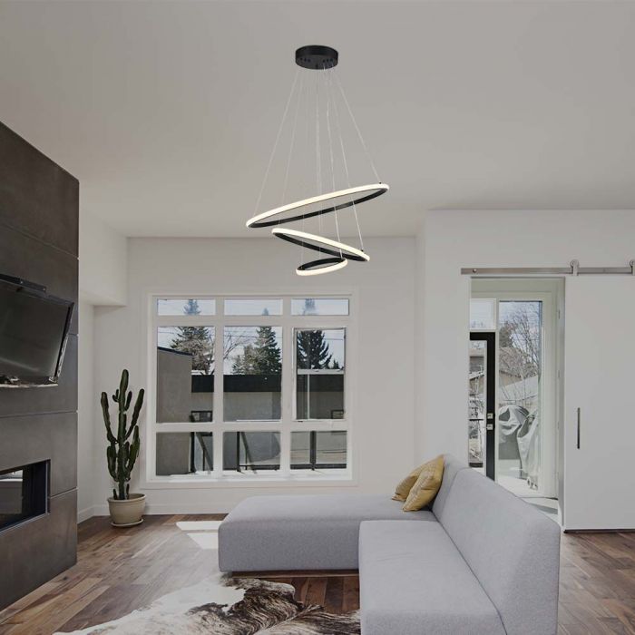 LED PENDANT LIGHT 32W WW 3880lm 180° 600x1000mm BLACK