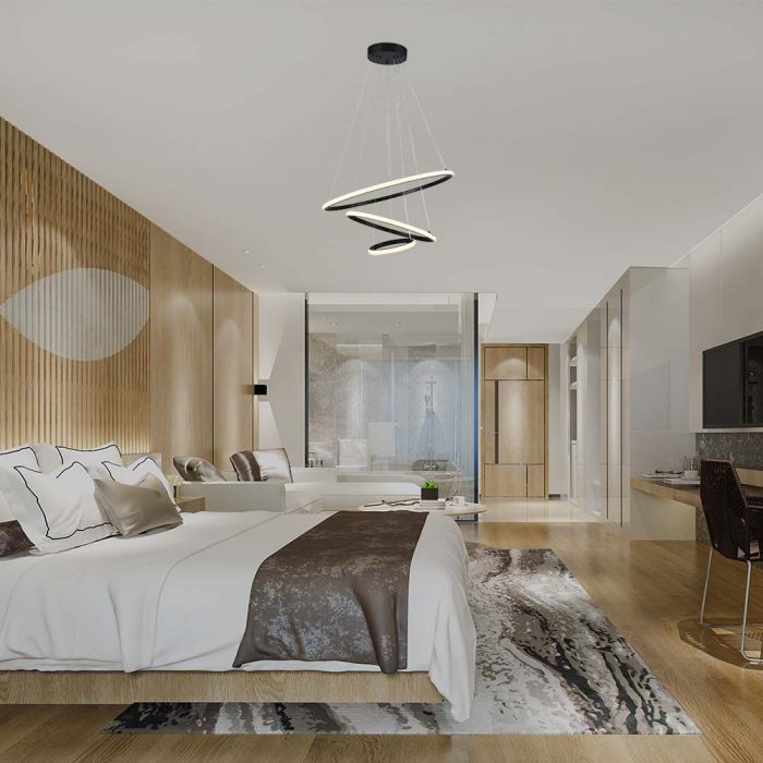 LED PENDANT LIGHT 32W WW 3880lm 180° 600x1000mm BLACK