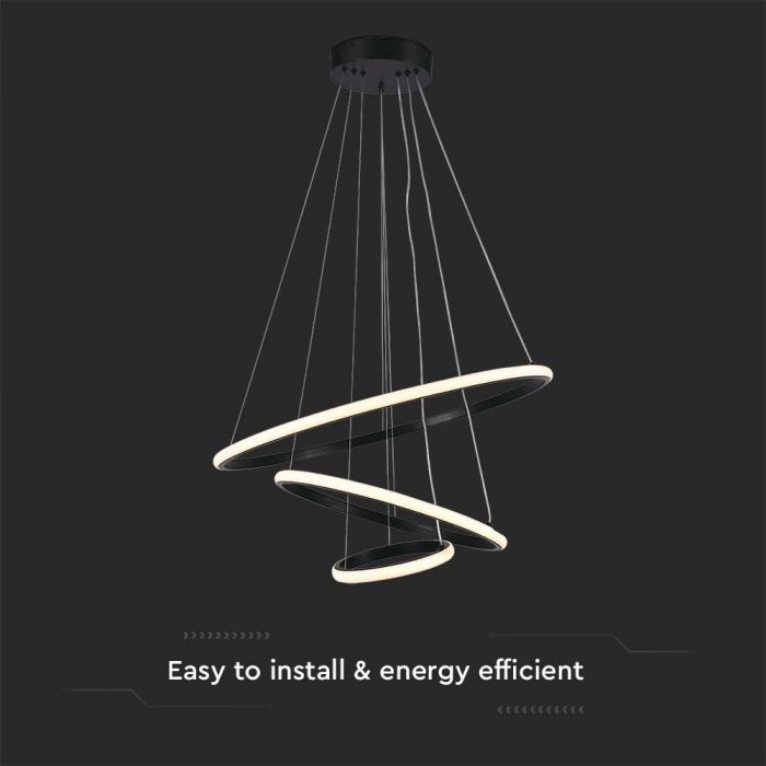 LED PENDANT LIGHT 32W WW 3880lm 180° 600x1000mm BLACK