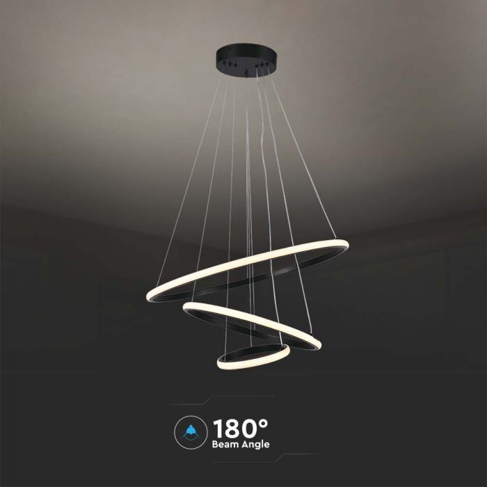 LED PENDANT LIGHT 32W WW 3880lm 180° 600x1000mm BLACK