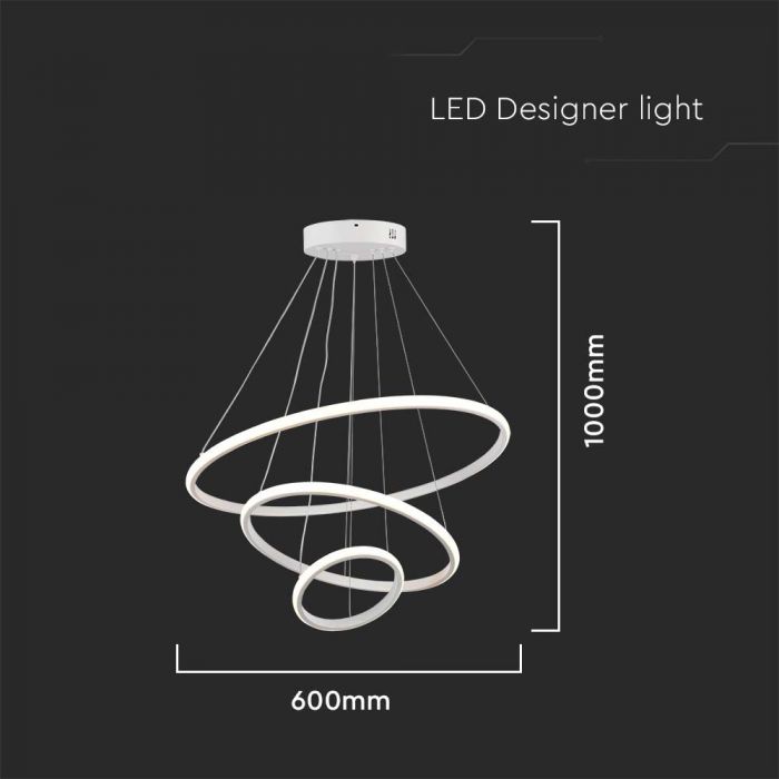 LED HANGING DECORATIVE LAMP D:600+D:400+D:200 3000K WHITE BODY