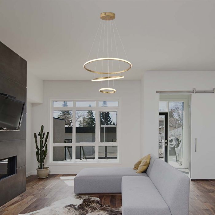 LED PENDANT LIGHT 32W WW 3880lm 180° 600x1000mm GOLD