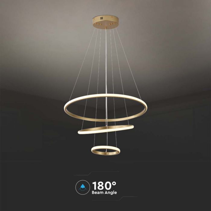 LED PENDANT LIGHT 32W WW 3880lm 180° 600x1000mm GOLD