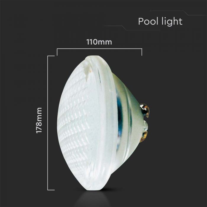 LED POOL LIGHT GLASS  CW 25W 28500lm 120° 178x110mm IP68