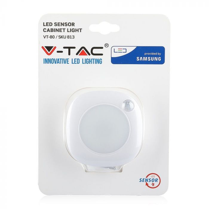 LED CABINET SENSOR LIGHT ROUND 1.5W DL 80lm 120° 80X26.5 SAMSUNG CHIP