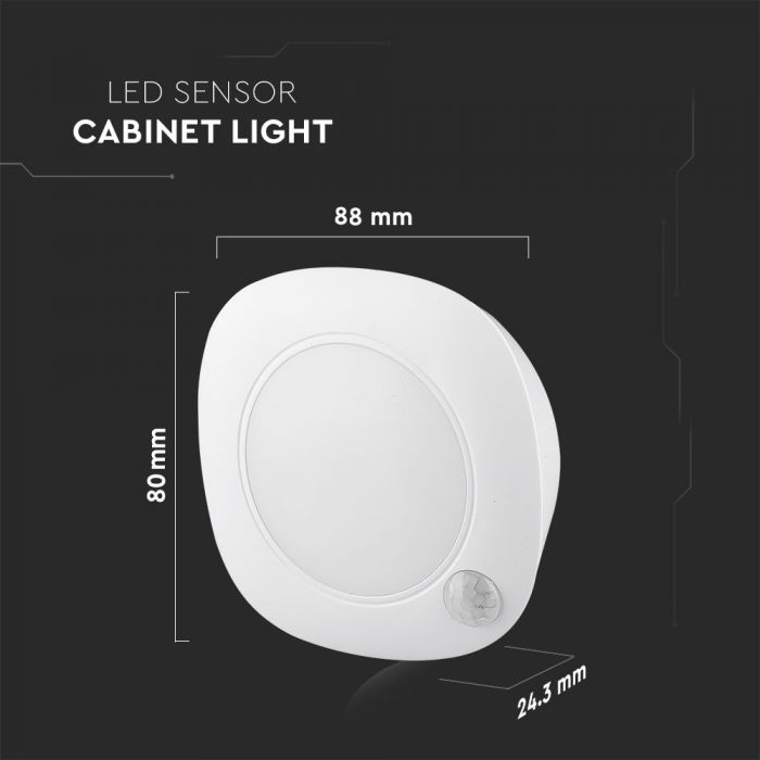 LED CABINET SENSOR LIGHT ROUND 1.5W DL 80lm 120° 80X26.5 SAMSUNG CHIP