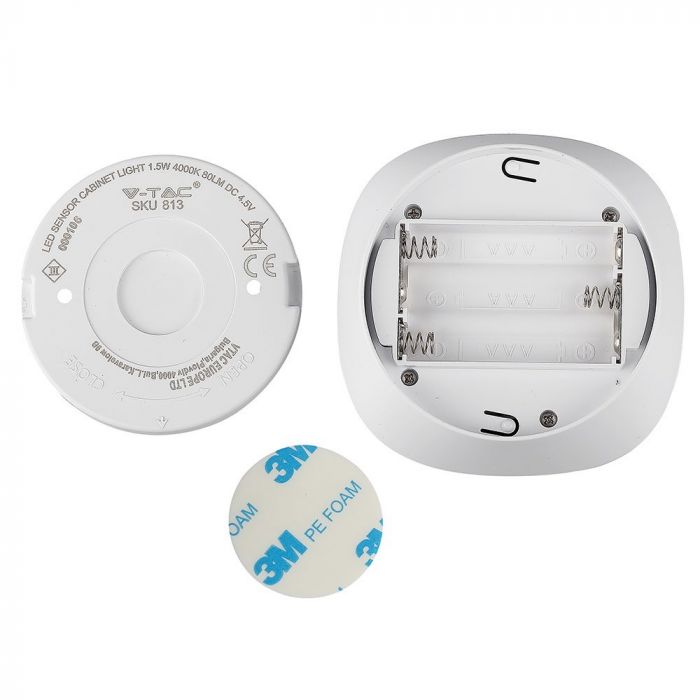 LED CABINET SENSOR LIGHT ROUND 1.5W DL 80lm 120° 80X26.5 SAMSUNG CHIP