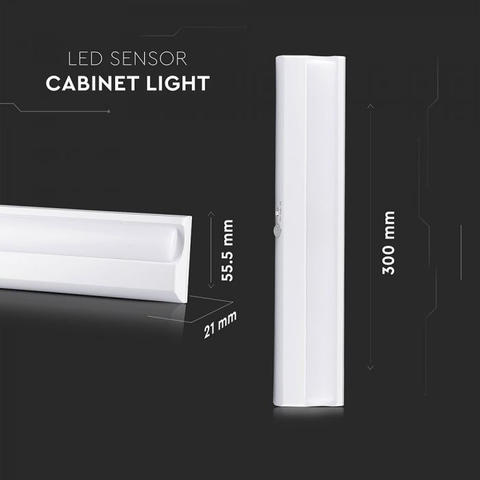 LED CABINET SENSOR LIGHT 1.5W DL 135lm 120° 300X55.5X21 SAMSUNG CHIP