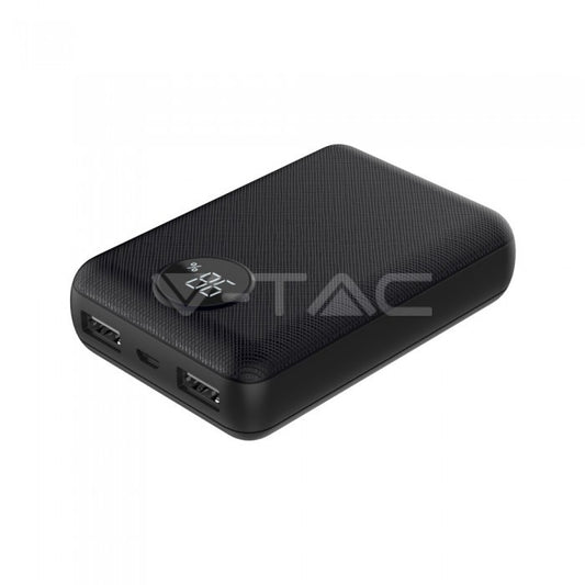 POWER BANK WITH DISPLAY 10000mAh/37wh 2xUSB PORTS 5V BLACK