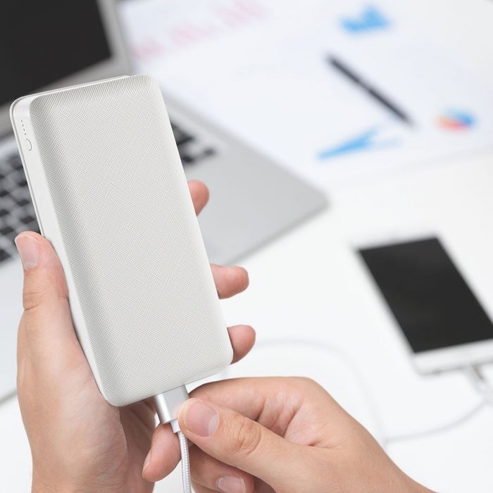 POWER BANK 20000mAh/74wh 2xUSB PORTS 5V WHITE
