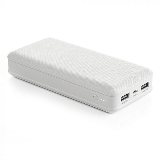 POWER BANK 20000mAh/74wh 2xUSB PORTS 5V WHITE