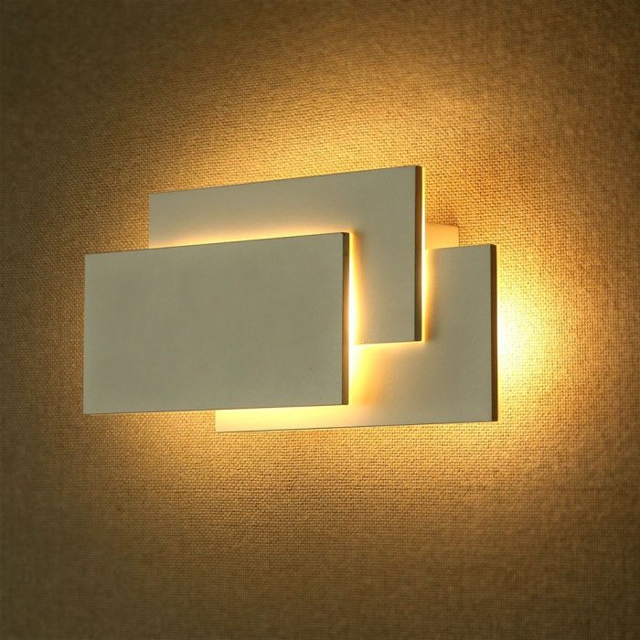 LED WALL LIGHT ALUMINIUM 12W DL 1100lm 360° 260X125X55 WHITE