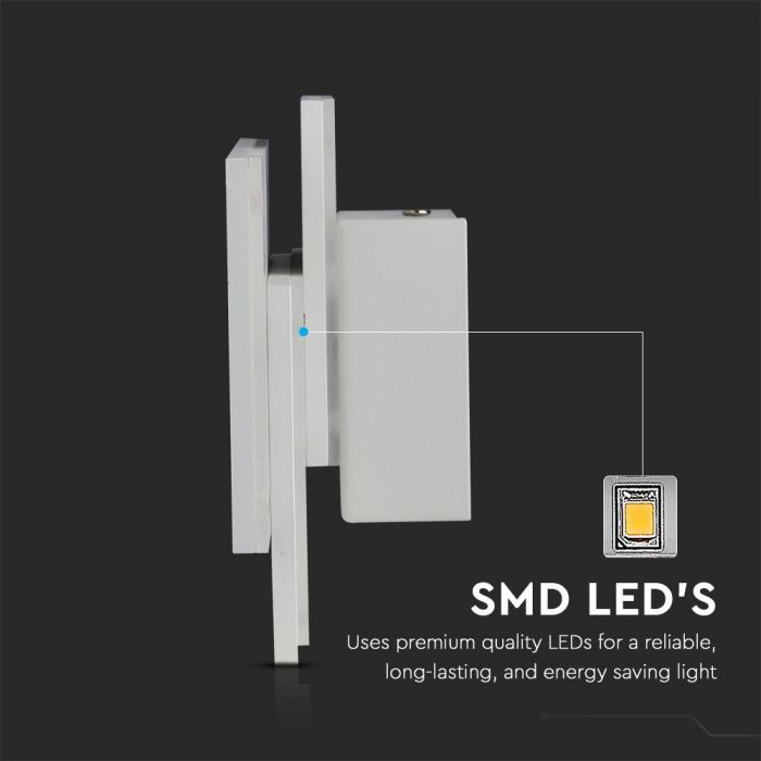 LED WALL LIGHT ALUMINIUM 12W DL 1100lm 360° 260X125X55 WHITE