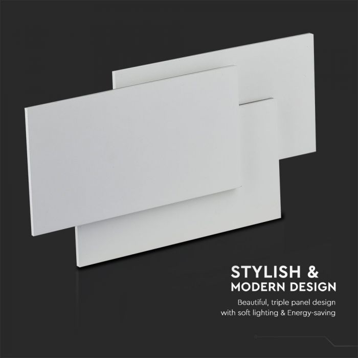 LED WALL LIGHT ALUMINIUM 12W DL 1100lm 360° 260X125X55 WHITE