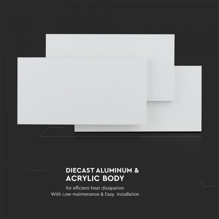 LED WALL LIGHT ALUMINIUM 12W DL 1100lm 360° 260X125X55 WHITE