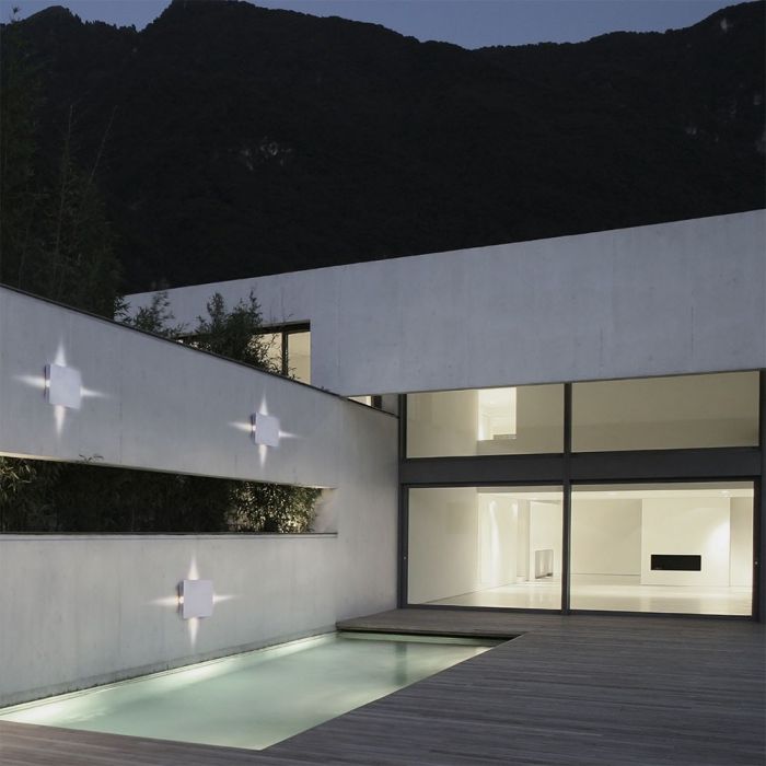 LED WALL LIGHT ALUMINIUM SQUARE 4W DL 440lm 360° 15X15X5 IP65 WHITE