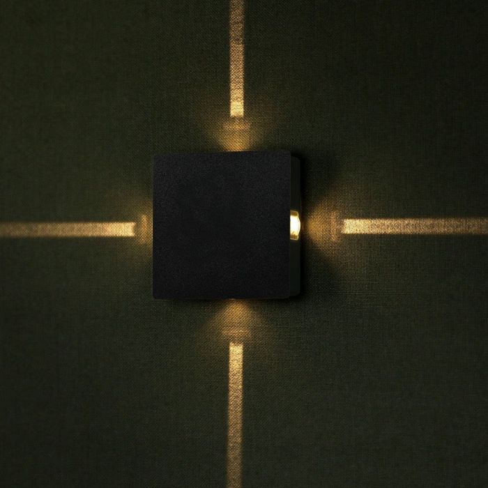 LED WALL LIGHT ALUMINIUM SQUARE 4W DL 440lm 360° 15X15X5 IP65 BLACK