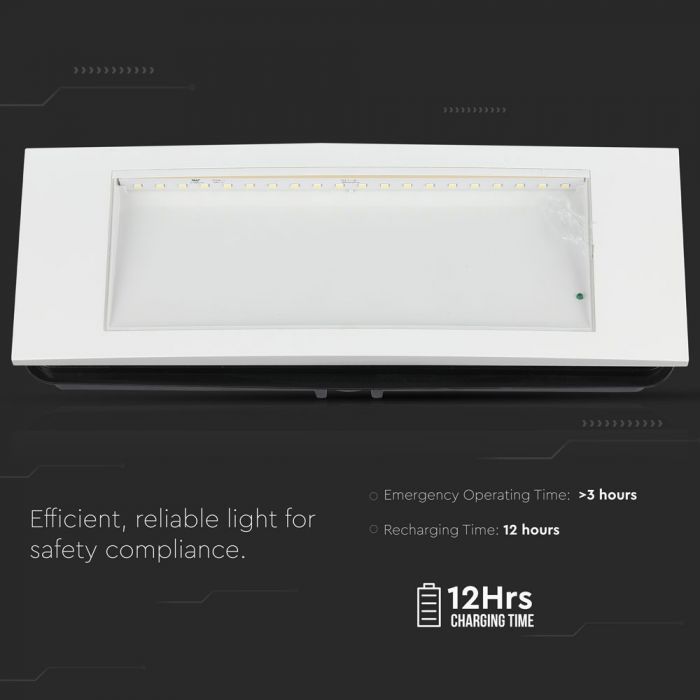LED RECESSED EMERGENCY LIGHT 3.8W 85lm CW WHITE