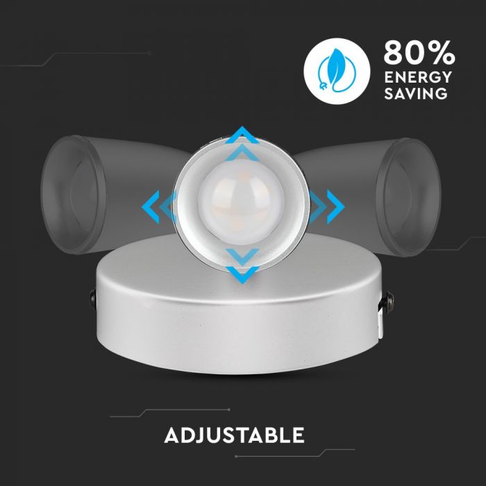 LED WALL LIGHT WHITE 4.5W DL 360lm 100° 100X94X45 PLASTIC+METAL