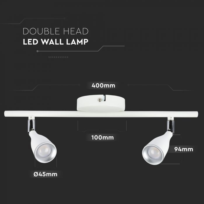 2 x 4.5W LED Wall Lamp Natural White White