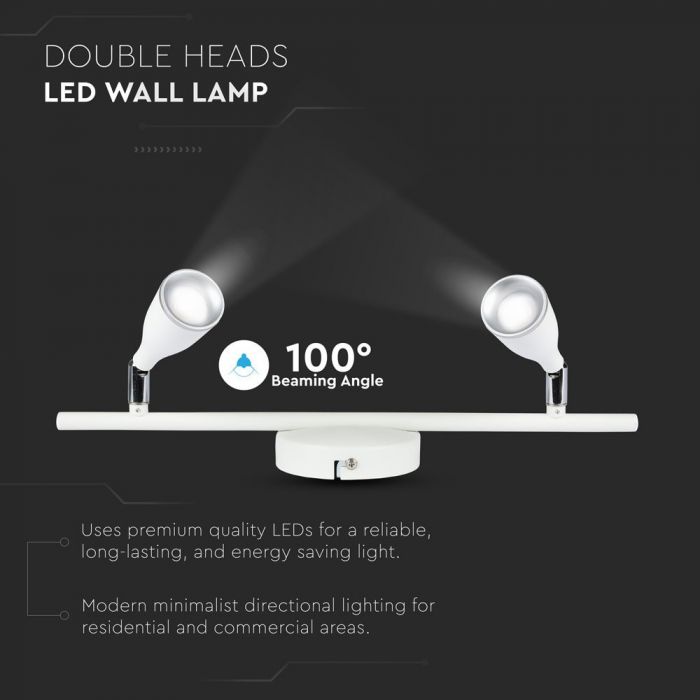 LED WALL LIGHT WHITE 9W DL 720lm 100° 400X100X94 PLASTIC+METAL