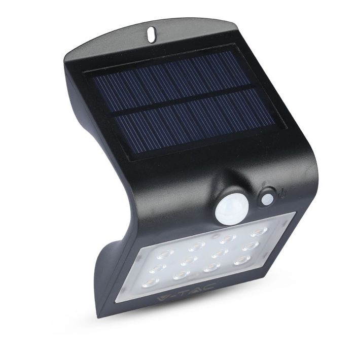 LED SOLAR WALL Sensor LIGHT 1.5W DL+DL 220lm 90° 145X96X79 IP65 Black+Black