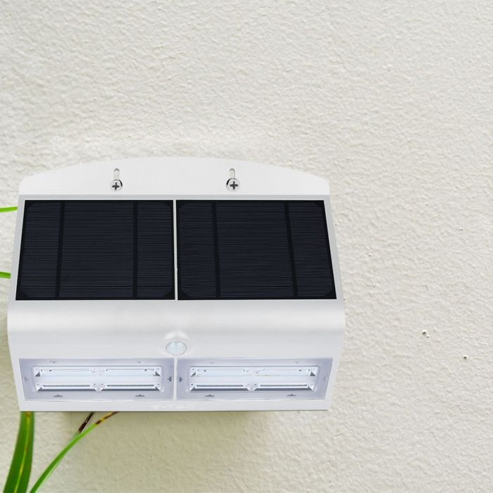6.8W LED Solar Wall Light Natural White White & Black Body