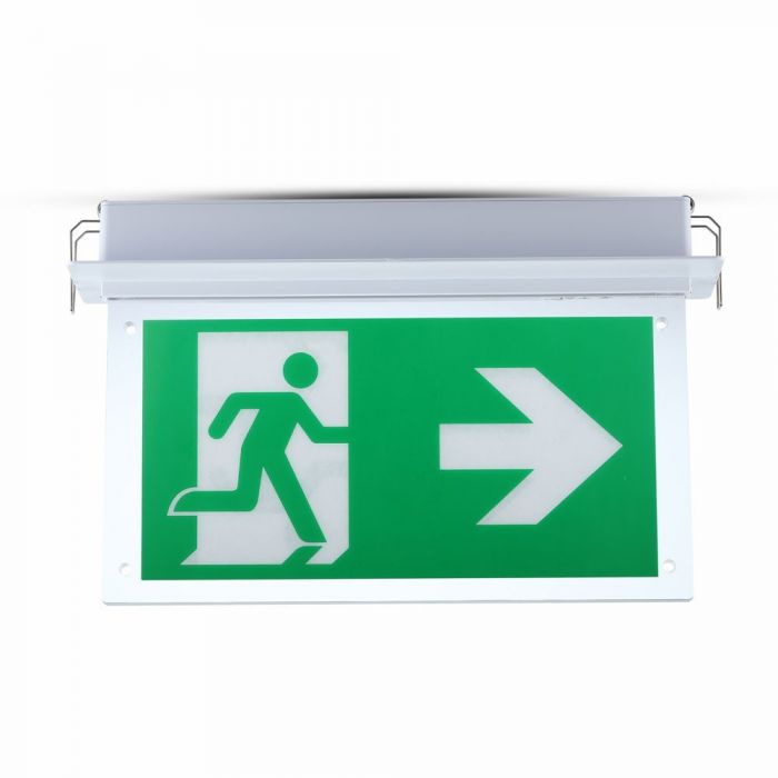 LED RECESSED FIXED EMERGENCY EXIT LIGHT 16 SMD 2W 140lm CW SAMSUNG CHIP