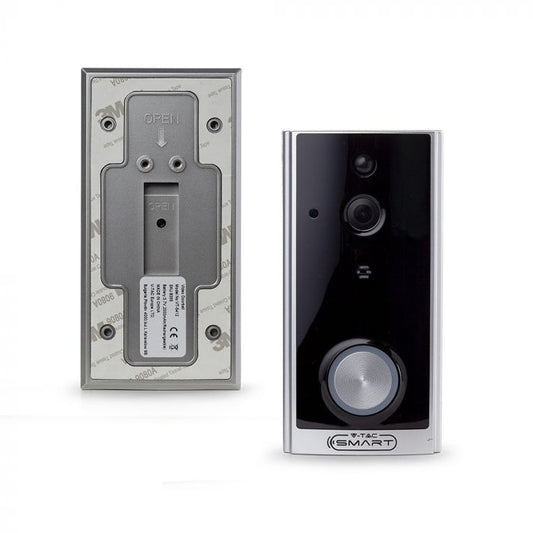 SMART VIDEO DOORBELL 2 WAY AUDIO 8-24V 75X40X143 ABS+PC BLACK+SILVER