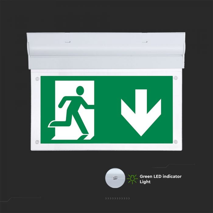 LED WALL SURFACE EMERGENCY EXIT LIGHT 16 SMD 2W 160lm CW SAMSUNG CHIP