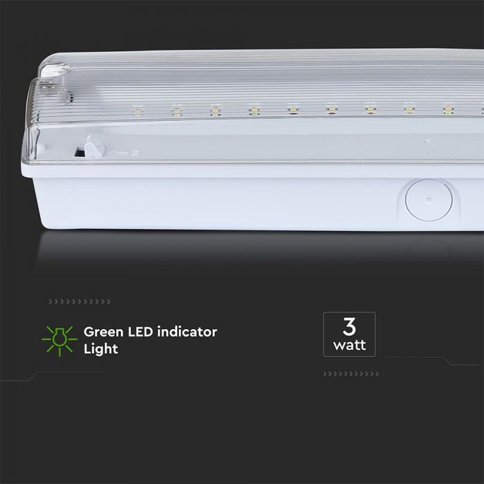 LED WALL/BULK HEAD EMERGENCY EXIT LIGHT 16 SMD 3W 140lm CW IP65 SAMSUNG CHIP