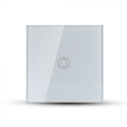 TOUCH DOORBELL SWITCH 1 GANG 1 WAY PC/GLASS 5-500W 10A IP20 WHITE