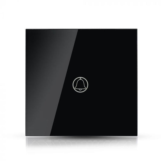 TOUCH DOORBELL SWITCH 1 GANG 1 WAY PC/GLASS 5-500W 10A IP20 BLACK