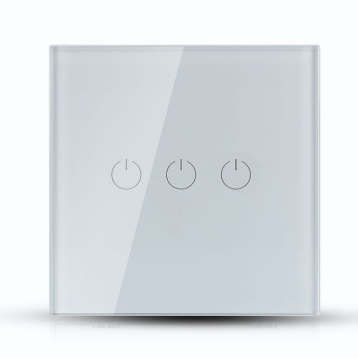 WIFI TOUCH SWITCH PC/GLASS COMAPATIBLE WITH Amazon Aleza & Google Home 3 GANG 2200W 10A IP40